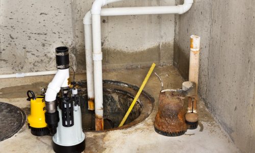 homeguide-replacing-the-old-sump-pump-in-a-basement-with-a-new-one-to-drain-the-collected-ground-water-from-the-sump-or-pit homeguide-replacing-the-old-sump-pump-in-a-basement-with-a-new-one-to-drain-the-collected-ground-water-from-the-sump-or-pit